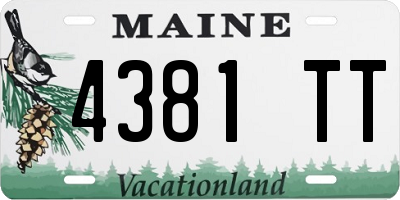 ME license plate 4381TT