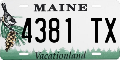ME license plate 4381TX