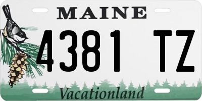 ME license plate 4381TZ