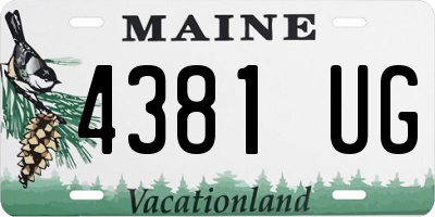 ME license plate 4381UG