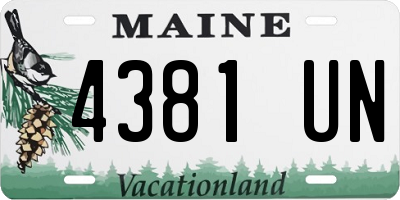 ME license plate 4381UN