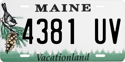 ME license plate 4381UV
