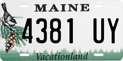 ME license plate 4381UY