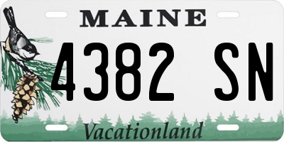 ME license plate 4382SN