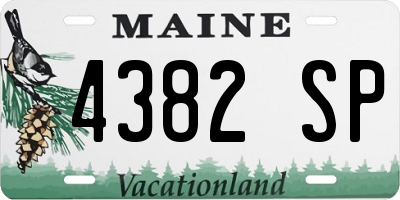 ME license plate 4382SP