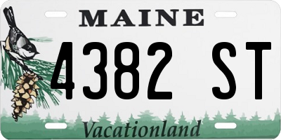 ME license plate 4382ST