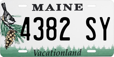 ME license plate 4382SY