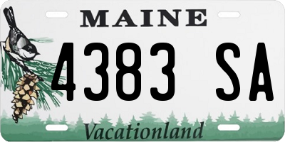 ME license plate 4383SA