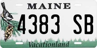 ME license plate 4383SB