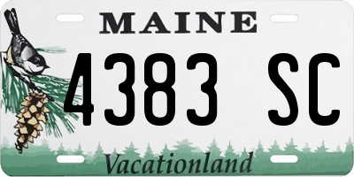 ME license plate 4383SC