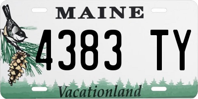 ME license plate 4383TY