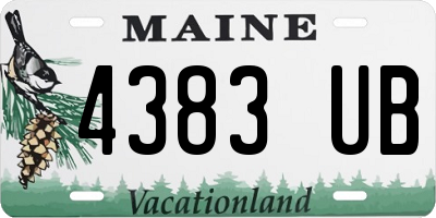 ME license plate 4383UB