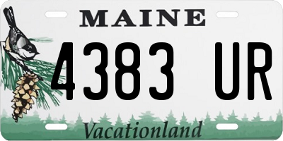 ME license plate 4383UR