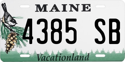 ME license plate 4385SB