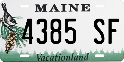 ME license plate 4385SF