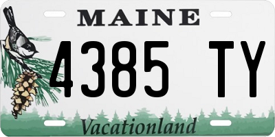 ME license plate 4385TY