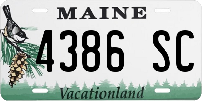 ME license plate 4386SC