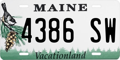 ME license plate 4386SW