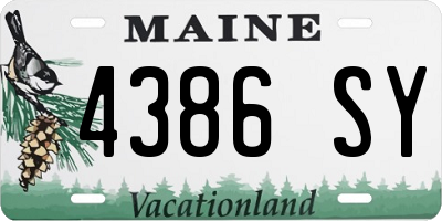 ME license plate 4386SY
