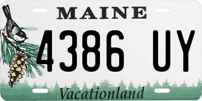 ME license plate 4386UY