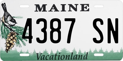 ME license plate 4387SN