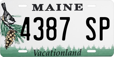 ME license plate 4387SP