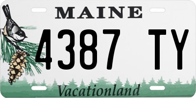 ME license plate 4387TY
