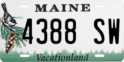 ME license plate 4388SW