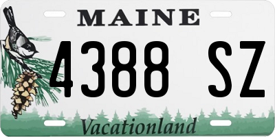 ME license plate 4388SZ