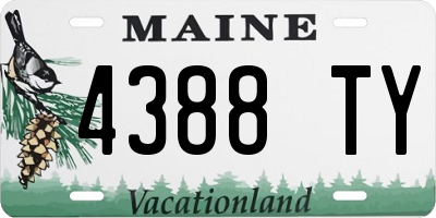 ME license plate 4388TY