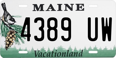 ME license plate 4389UW