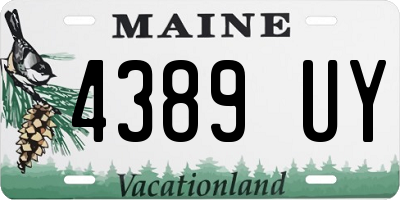 ME license plate 4389UY