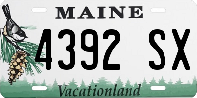 ME license plate 4392SX