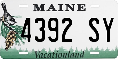 ME license plate 4392SY