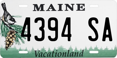 ME license plate 4394SA