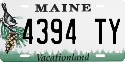ME license plate 4394TY