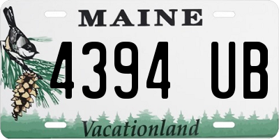 ME license plate 4394UB