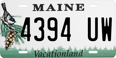 ME license plate 4394UW