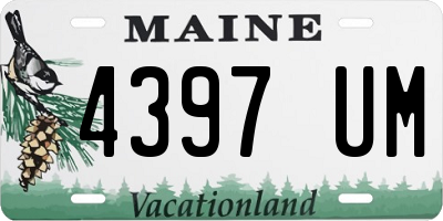 ME license plate 4397UM