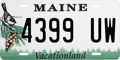 ME license plate 4399UW