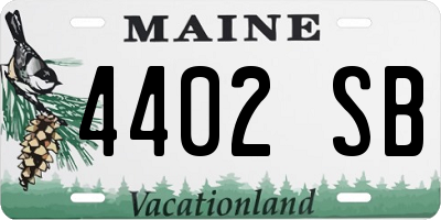 ME license plate 4402SB