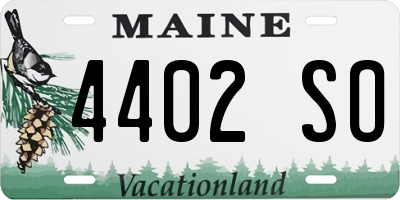 ME license plate 4402SO