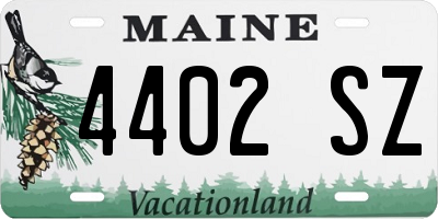 ME license plate 4402SZ