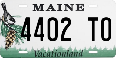 ME license plate 4402TO