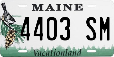 ME license plate 4403SM