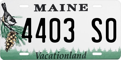 ME license plate 4403SO
