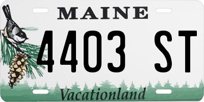 ME license plate 4403ST
