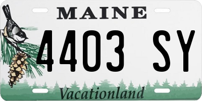 ME license plate 4403SY