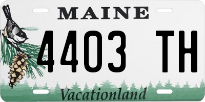 ME license plate 4403TH