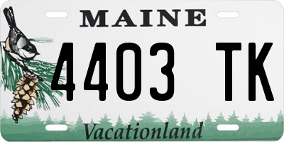 ME license plate 4403TK